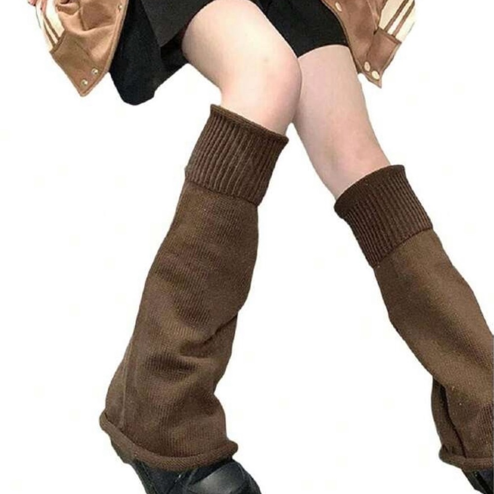 Bootcut style brown leg warmers